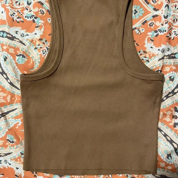 Princess Polly Brown Fitted Crop Tank Top size 4 - Picture 5 of 6